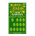 Lottery ticket vector lucky bingo card win chance lotto game jackpot ticketing set illustration lottery gaming tickets