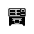 Lottery ticket vending machine black glyph icon