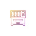 Lottery ticket vending machine gradient linear vector icon