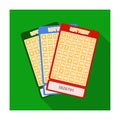 Lottery tickets. Chance to win the jackpot. Gambling in the casino.Kasino single icon in flat style vector symbol stock