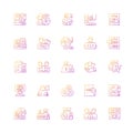 Lottery types gradient linear vector icons set Royalty Free Stock Photo