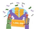 Lottery winners vector concept Royalty Free Stock Photo