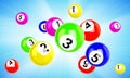 Lotto balls 3d vector bingo, lottery or keno games Royalty Free Stock Photo