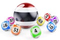 Lotto balls with Thai flag. Lottery in Thailand concept, 3D rendering Royalty Free Stock Photo