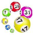 Lotto balls on a white background