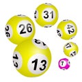 Lotto balls on a white background