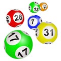 Lotto balls on a white background