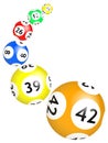 Lotto balls on a white background