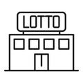 Lotto building icon outline vector. Bingo lottery