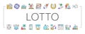 Lotto Gamble Game Collection Icons Set Vector .