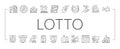 Lotto Gamble Game Collection Icons Set Vector .