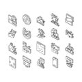 Lotto Gamble Game Collection isometric icons set vector Royalty Free Stock Photo