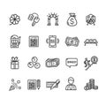 Lotto Signs Black Thin Line Icon Set. Vector