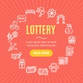 Lotto Signs Round Design Template Line Icon Concept. Vector Royalty Free Stock Photo