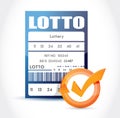 lotto ticket check mark cycle illustration design