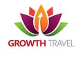 Lotus and arrow for growth logo