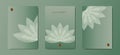 Lotus Banner Set Template, green Flower of Life cards. Sacred Geometry. Symbol of Harmony and Balance. Sign of purity. Chakra Yoga Royalty Free Stock Photo