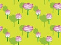 Flower Blooming Side View Seamless Pattern Wallpaper-01 Royalty Free Stock Photo