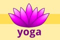 Lotus Blossom with the Word `Yoga` Royalty Free Stock Photo