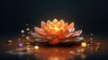 Lotus with bokeh abstract background. Vesak day concept. Generative AI