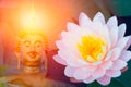 Lotus with buddha. Asian Thailand culture Royalty Free Stock Photo