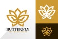 Lotus Butterfly Logo Design, Abstract Logos Designs Concept for Template