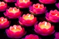 Lotus candle light illuminate a dark surrounding Royalty Free Stock Photo