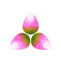 Lotus chakra mandala logo symbol concept pink green flower floral leaf watercolor painting icon illustration design sign Royalty Free Stock Photo