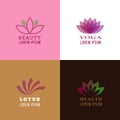 Lotus design template for spa, yoga, health care style logos