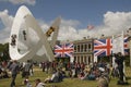 The lotus display in front of Goodwood house. Royalty Free Stock Photo