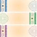 Lotus and elephant horizontal Indian banners