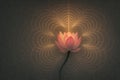 A lotus that emits light waves. Royalty Free Stock Photo