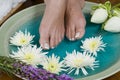 Lotus flower aromatherapy spa for feet Royalty Free Stock Photo