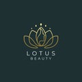 Lotus flower beauty salon and hair treatment logo Royalty Free Stock Photo