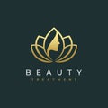 Lotus flower beauty salon and hair treatment logo