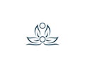 Lotus Flower Body Massage Logo Design Royalty Free Stock Photo