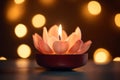 Lotus flower candle. Generate Ai Royalty Free Stock Photo