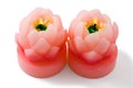 Lotus flower candle. Isolated, with clipping path