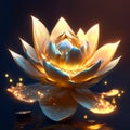 Lotus flower. 3d render. Beautiful water lily. AI Generated