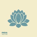 Lotus Flower Flat Icon with scuffed effect