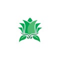 Lotus flower green nature logo