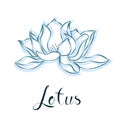 Lotus flower. Hand drawn Vintage Decorative Design Element. Vector illustration. Clip art. Ideal for Card, Invitation or Logo Royalty Free Stock Photo
