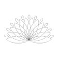 Lotus flower icon, design element, logo concept for your brand, black outline isolated on white background, vector illustration Royalty Free Stock Photo