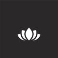 lotus flower icon. Filled lotus flower icon for website design and mobile, app development. lotus flower icon from filled sauna