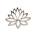 Lotus flower. Hand dran logo. Summer vector illustration Royalty Free Stock Photo