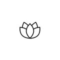 Lotus flower icon. Outline illustration of lotus flower vector icon for web design isolated on white background EPS 10 Royalty Free Stock Photo