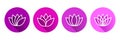 Lotus flower icon set in circle shape and flat design Royalty Free Stock Photo