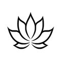 Lotus flower icon. Vector illustration isolated on a white background. Royalty Free Stock Photo