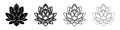 Lotus flower icons set. Black lotus flower icons. Vector illustration Royalty Free Stock Photo