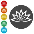 Lotus Flower icons set Royalty Free Stock Photo